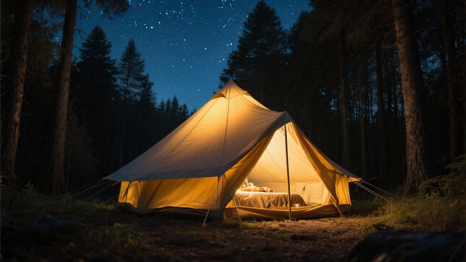 Glamping stan v noci