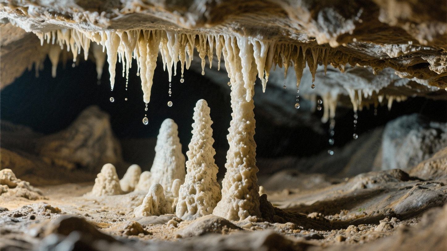 Stalaktity a Stalagmity v jaskyni
